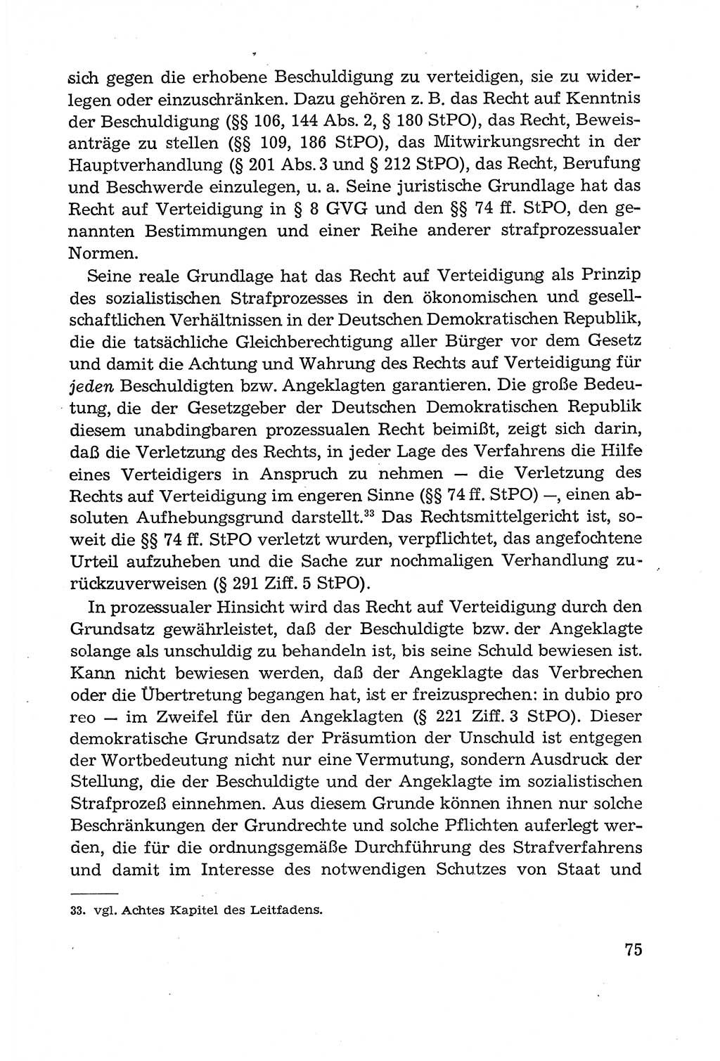 Leitfaden des Strafprozeßrechts der Deutschen Demokratischen Republik (DDR) 1959, Seite 75 (LF StPR DDR 1959, S. 75)