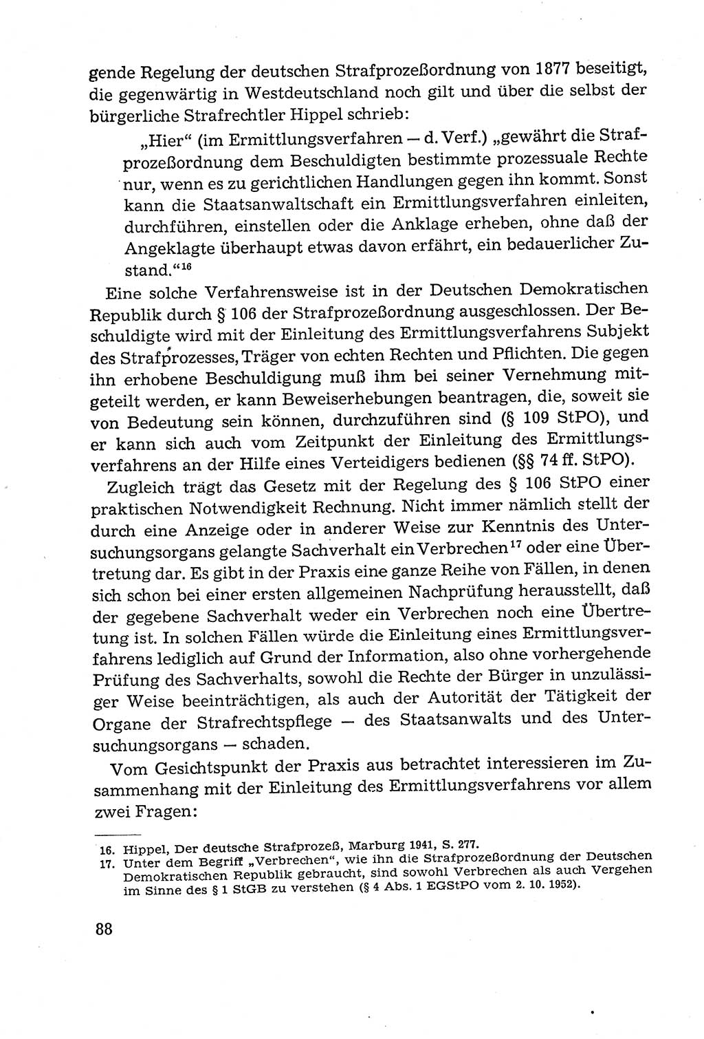 Leitfaden des Strafprozeßrechts der Deutschen Demokratischen Republik (DDR) 1959, Seite 88 (LF StPR DDR 1959, S. 88)