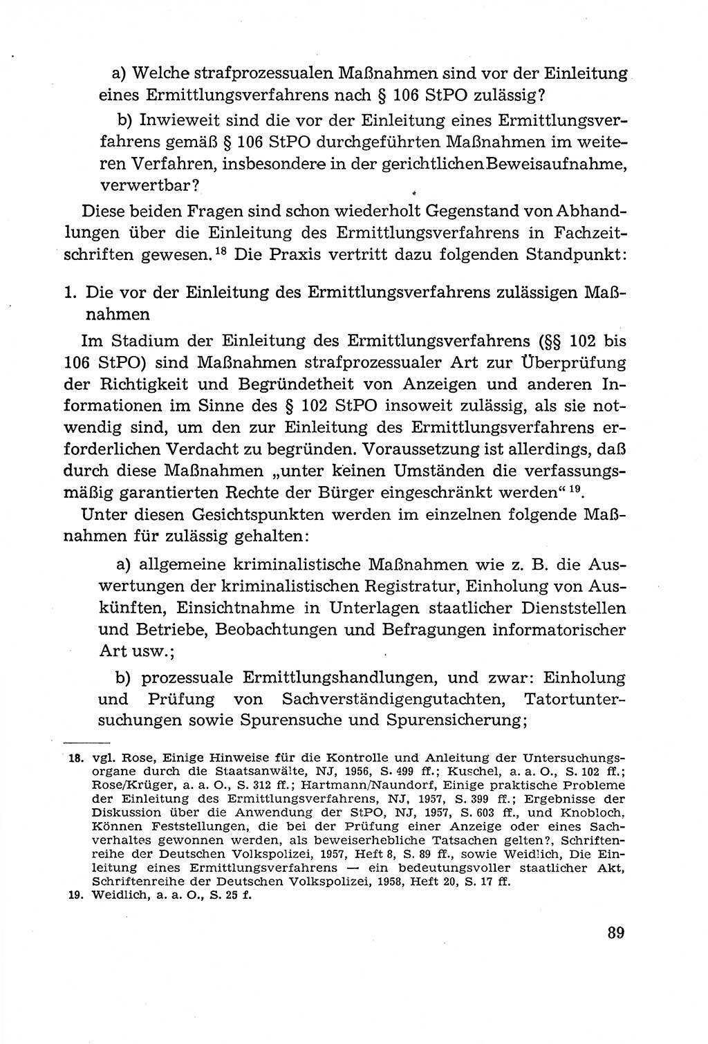 Leitfaden des Strafprozeßrechts der Deutschen Demokratischen Republik (DDR) 1959, Seite 89 (LF StPR DDR 1959, S. 89)