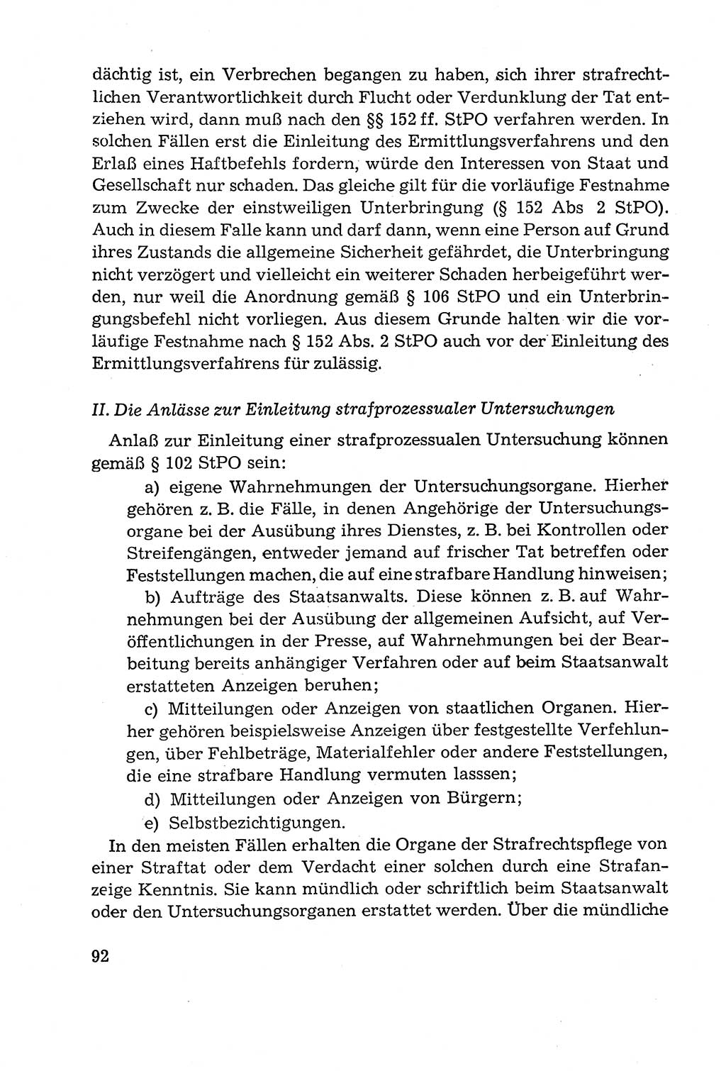 Leitfaden des Strafprozeßrechts der Deutschen Demokratischen Republik (DDR) 1959, Seite 92 (LF StPR DDR 1959, S. 92)