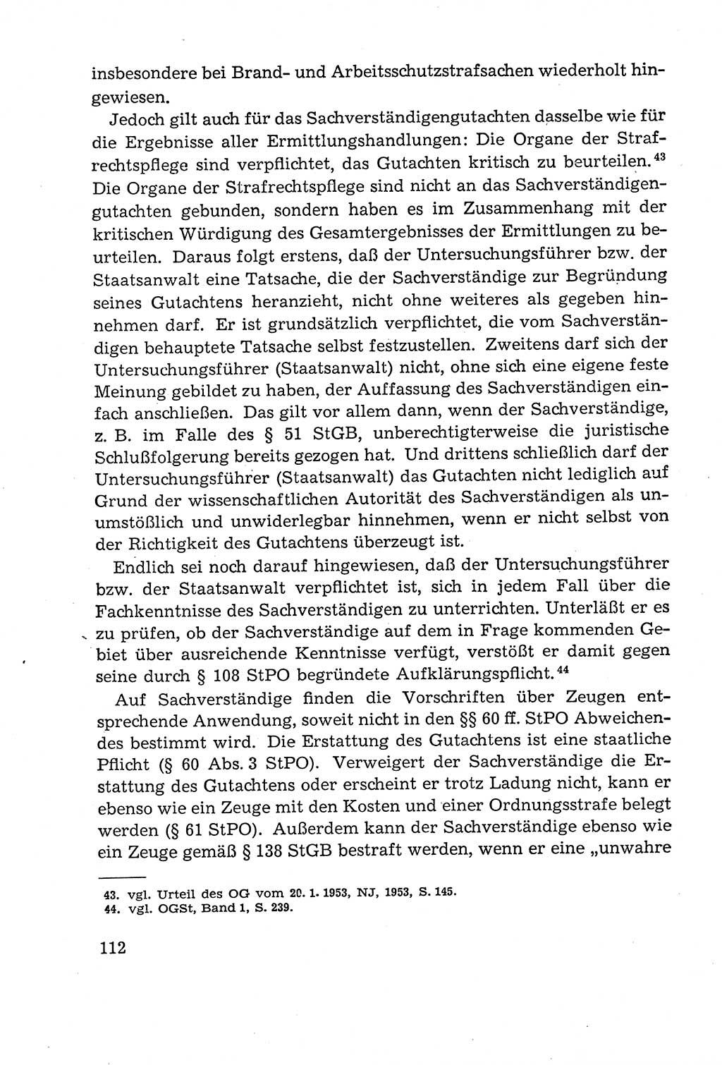 Leitfaden des Strafprozeßrechts der Deutschen Demokratischen Republik (DDR) 1959, Seite 112 (LF StPR DDR 1959, S. 112)