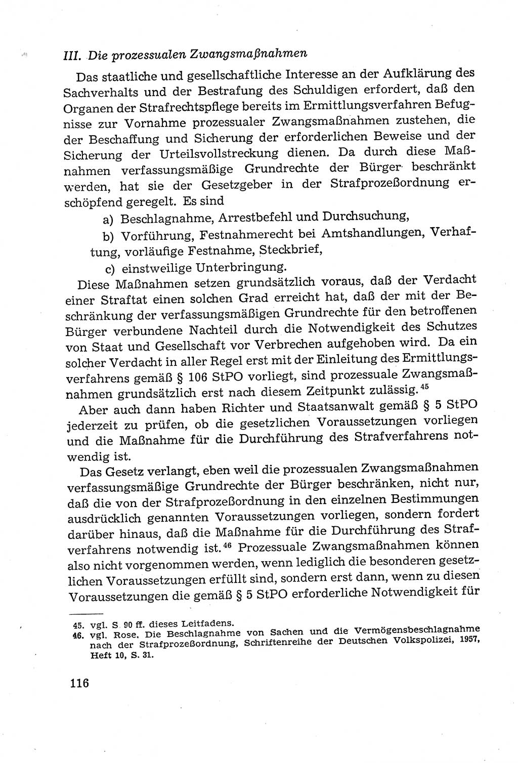 Leitfaden des Strafprozeßrechts der Deutschen Demokratischen Republik (DDR) 1959, Seite 116 (LF StPR DDR 1959, S. 116)