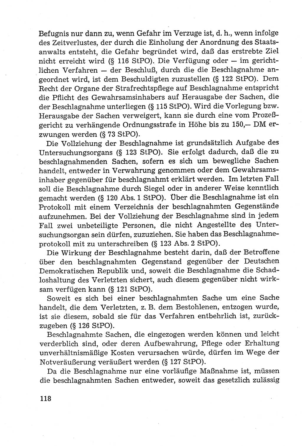 Leitfaden des Strafprozeßrechts der Deutschen Demokratischen Republik (DDR) 1959, Seite 118 (LF StPR DDR 1959, S. 118)
