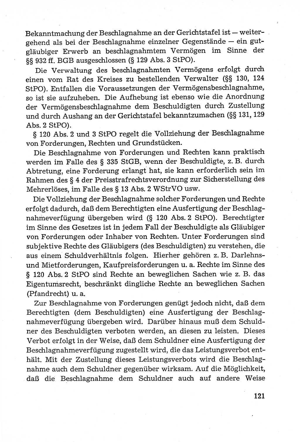 Leitfaden des Strafprozeßrechts der Deutschen Demokratischen Republik (DDR) 1959, Seite 121 (LF StPR DDR 1959, S. 121)