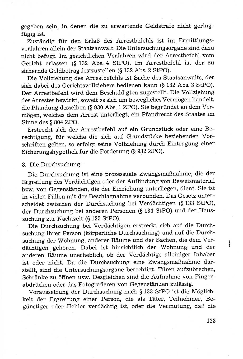 Leitfaden des Strafprozeßrechts der Deutschen Demokratischen Republik (DDR) 1959, Seite 123 (LF StPR DDR 1959, S. 123)