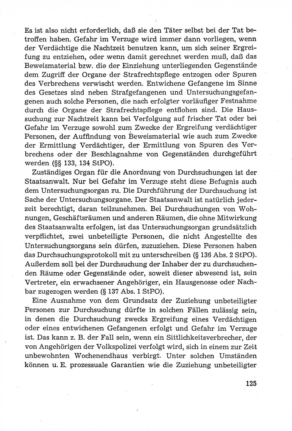 Leitfaden des Strafprozeßrechts der Deutschen Demokratischen Republik (DDR) 1959, Seite 125 (LF StPR DDR 1959, S. 125)