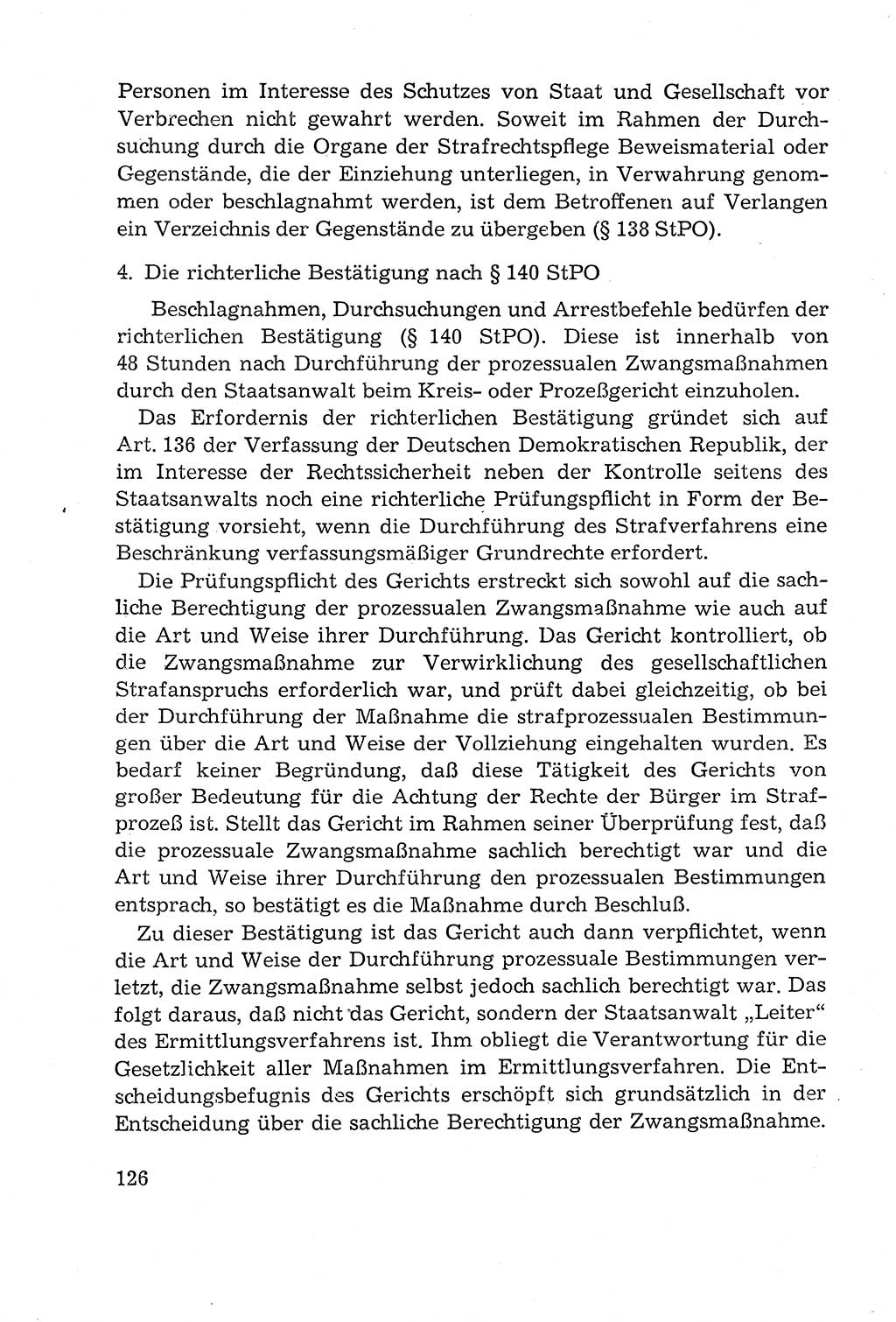 Leitfaden des Strafprozeßrechts der Deutschen Demokratischen Republik (DDR) 1959, Seite 126 (LF StPR DDR 1959, S. 126)