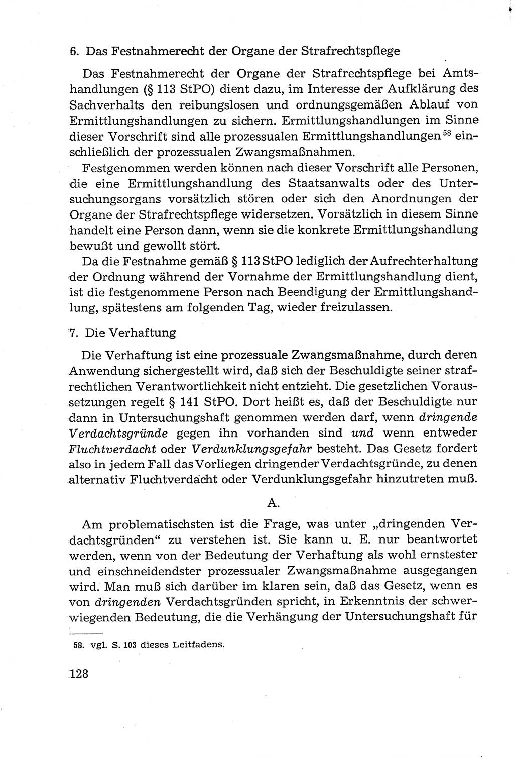 Leitfaden des Strafprozeßrechts der Deutschen Demokratischen Republik (DDR) 1959, Seite 128 (LF StPR DDR 1959, S. 128)