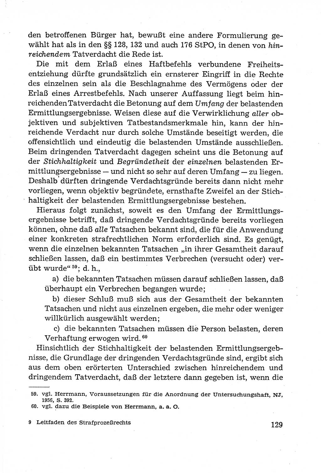 Leitfaden des Strafprozeßrechts der Deutschen Demokratischen Republik (DDR) 1959, Seite 129 (LF StPR DDR 1959, S. 129)