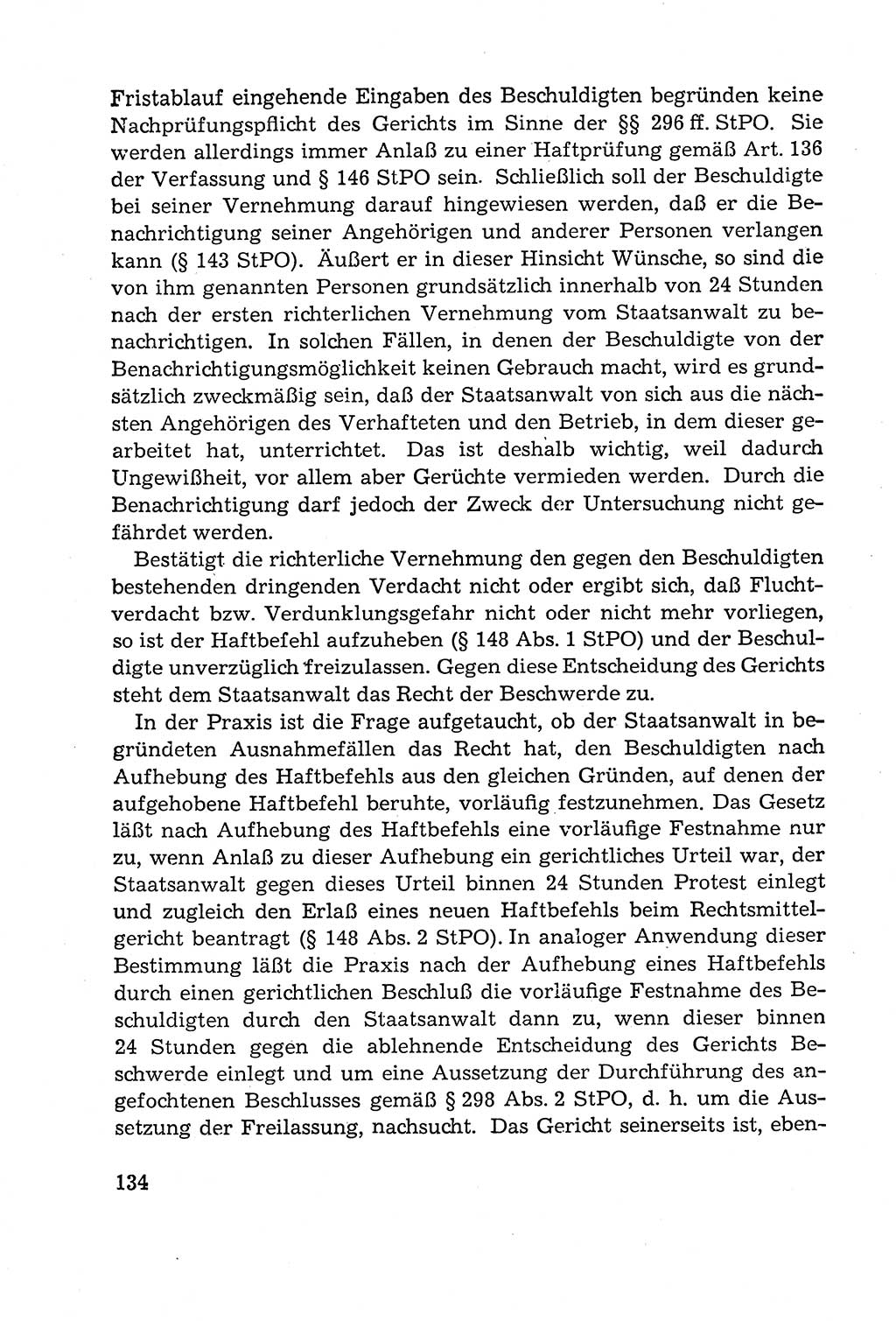 Leitfaden des Strafprozeßrechts der Deutschen Demokratischen Republik (DDR) 1959, Seite 134 (LF StPR DDR 1959, S. 134)