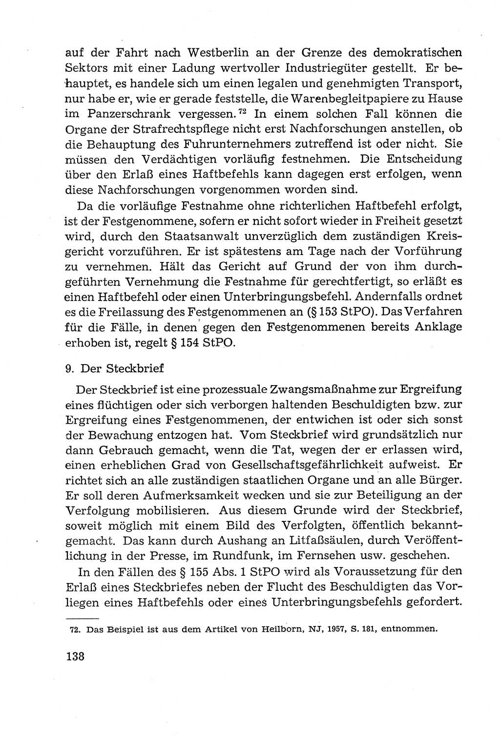 Leitfaden des Strafprozeßrechts der Deutschen Demokratischen Republik (DDR) 1959, Seite 138 (LF StPR DDR 1959, S. 138)