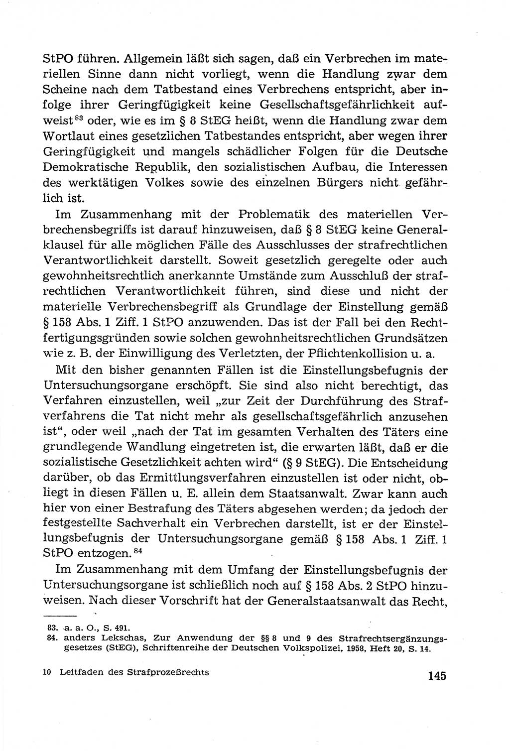 Leitfaden des Strafprozeßrechts der Deutschen Demokratischen Republik (DDR) 1959, Seite 145 (LF StPR DDR 1959, S. 145)