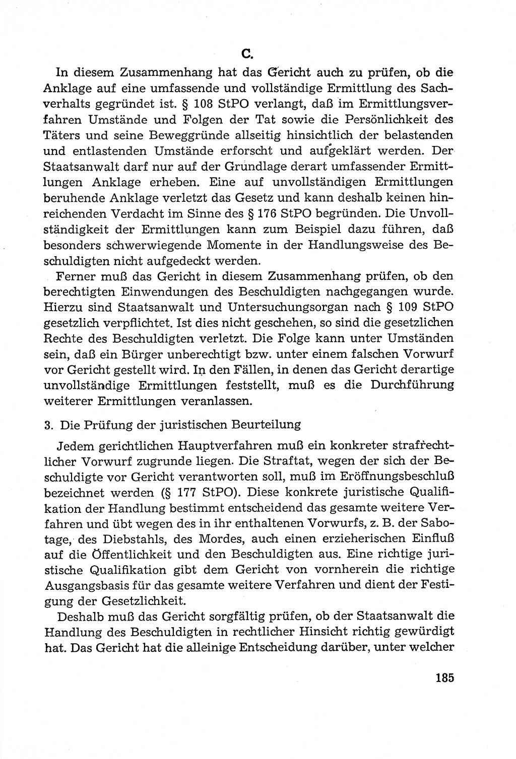 Leitfaden des Strafprozeßrechts der Deutschen Demokratischen Republik (DDR) 1959, Seite 185 (LF StPR DDR 1959, S. 185)