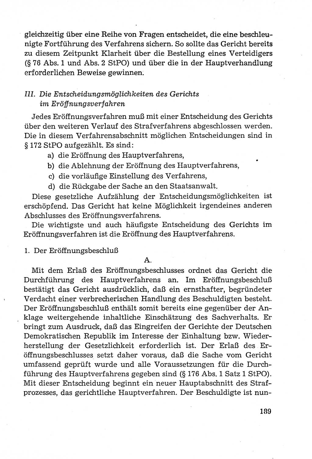 Leitfaden des Strafprozeßrechts der Deutschen Demokratischen Republik (DDR) 1959, Seite 189 (LF StPR DDR 1959, S. 189)