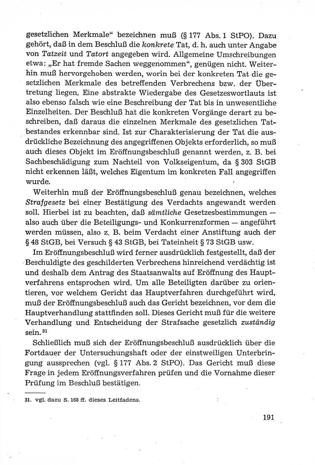 Leitfaden des Strafprozeßrechts der Deutschen Demokratischen Republik (DDR) 1959, Seite 191 (LF StPR DDR 1959, S. 191)