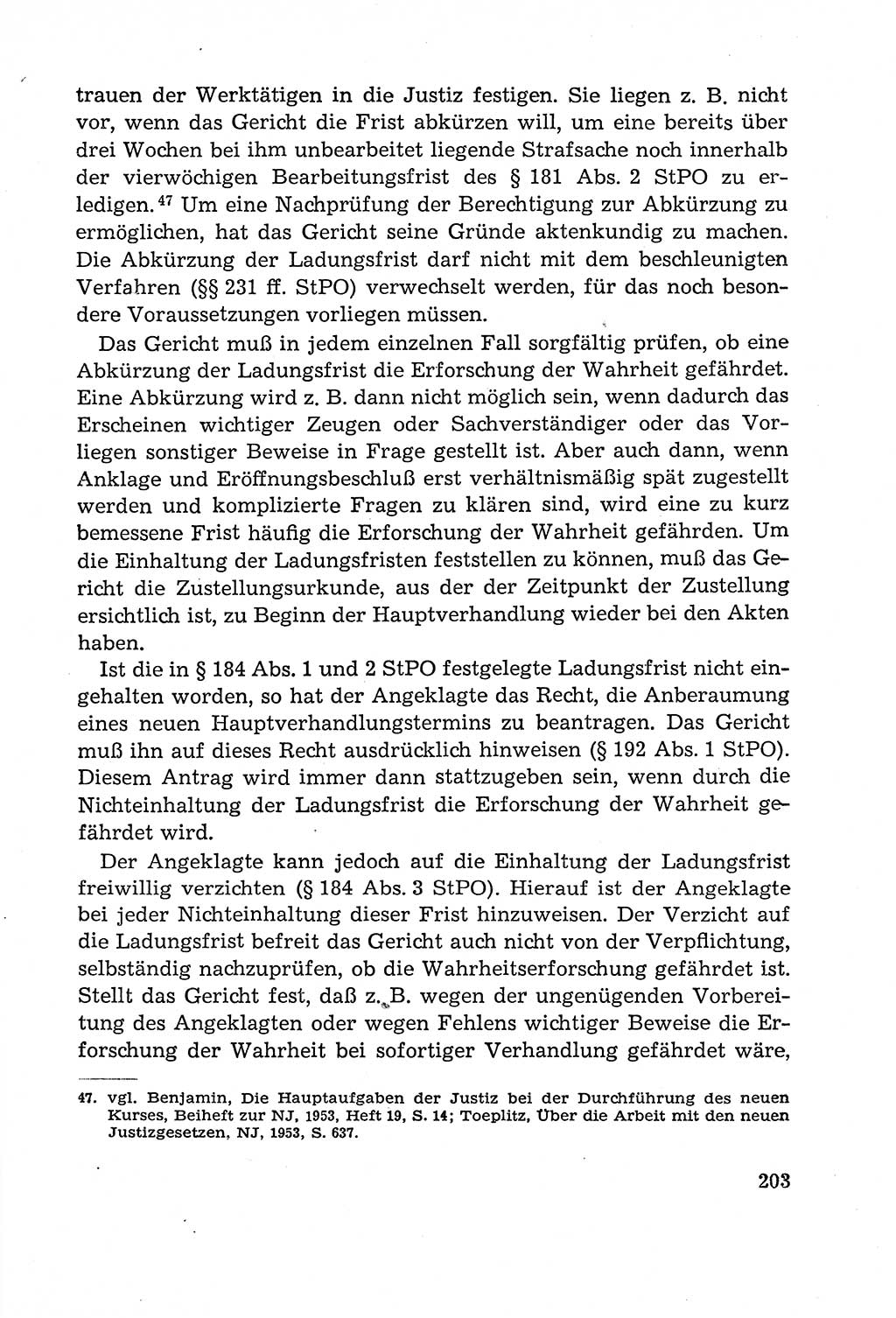 Leitfaden des StrafprozeÃŸrechts der Deutschen Demokratischen Republik (DDR) 1959, Seite 203 (LF StPR DDR 1959, S. 203)