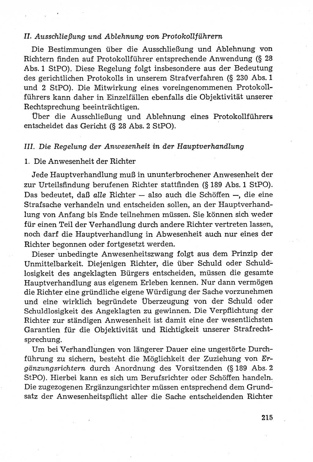 Leitfaden des Strafprozeßrechts der Deutschen Demokratischen Republik (DDR) 1959, Seite 215 (LF StPR DDR 1959, S. 215)