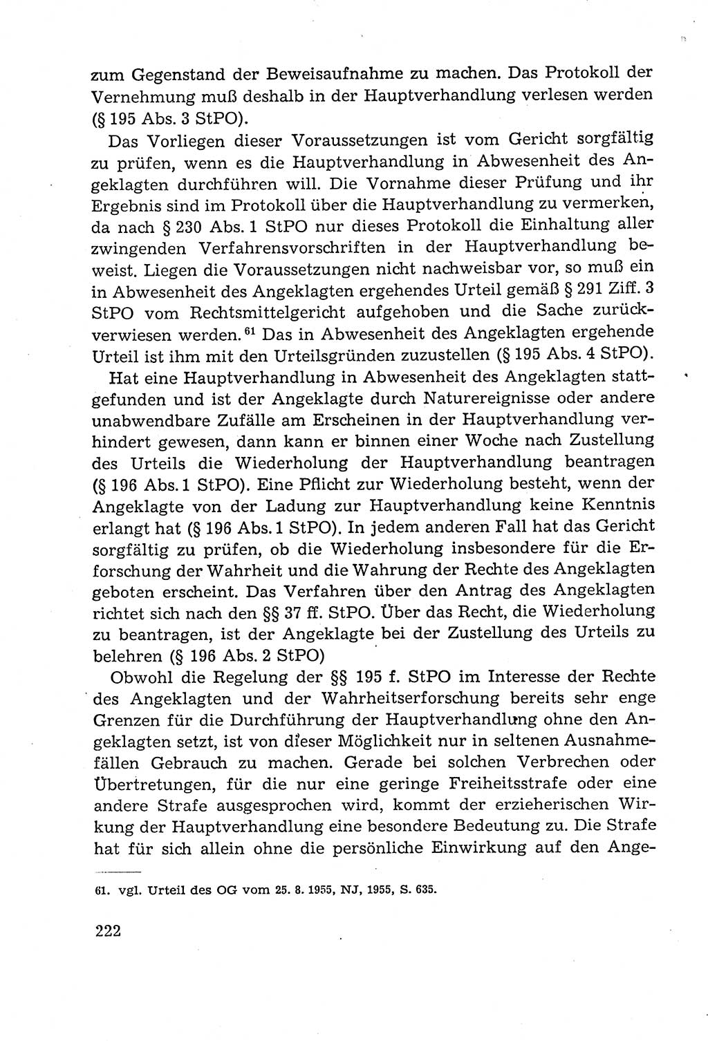 Leitfaden des Strafprozeßrechts der Deutschen Demokratischen Republik (DDR) 1959, Seite 222 (LF StPR DDR 1959, S. 222)