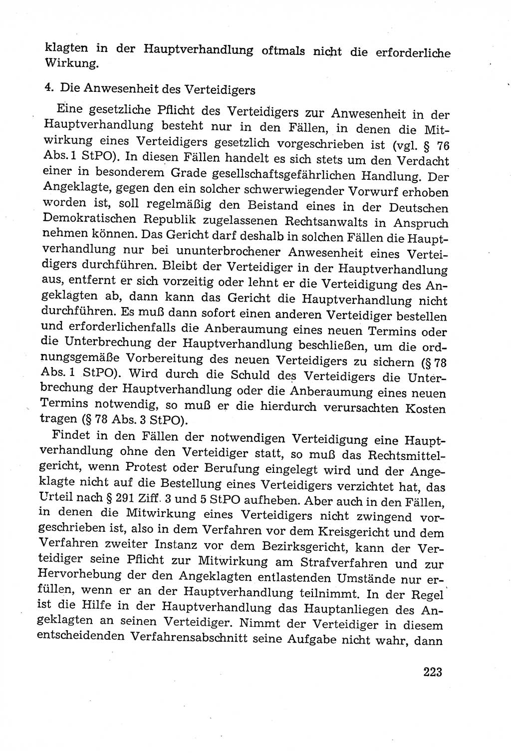 Leitfaden des Strafprozeßrechts der Deutschen Demokratischen Republik (DDR) 1959, Seite 223 (LF StPR DDR 1959, S. 223)