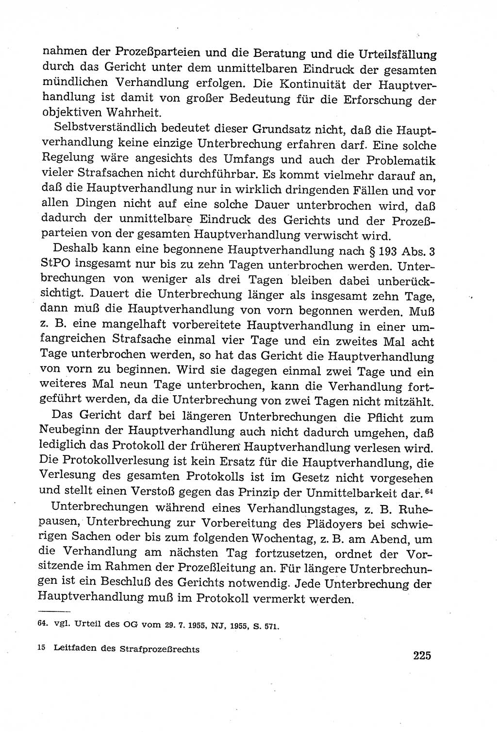 Leitfaden des Strafprozeßrechts der Deutschen Demokratischen Republik (DDR) 1959, Seite 225 (LF StPR DDR 1959, S. 225)