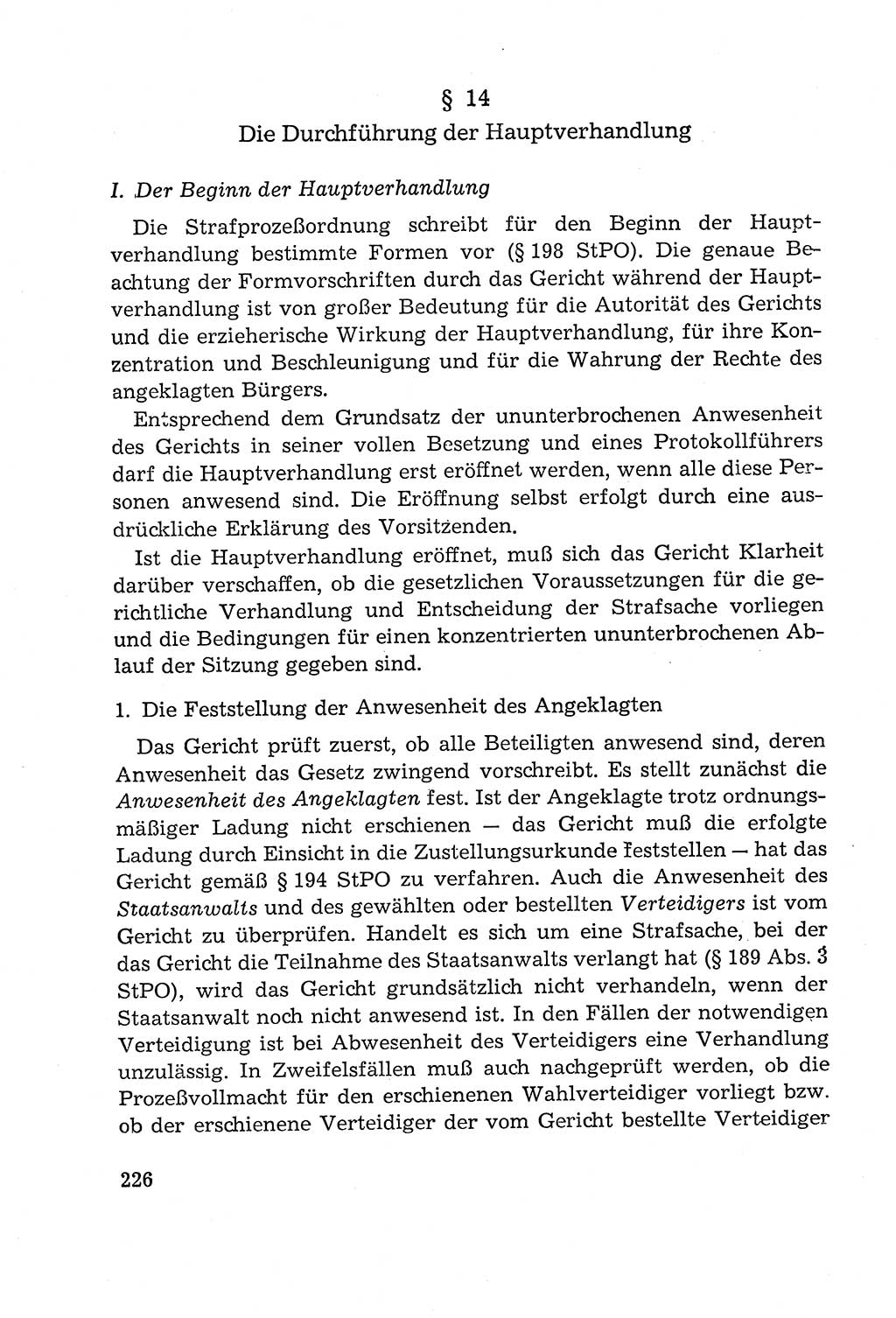 Leitfaden des Strafprozeßrechts der Deutschen Demokratischen Republik (DDR) 1959, Seite 226 (LF StPR DDR 1959, S. 226)