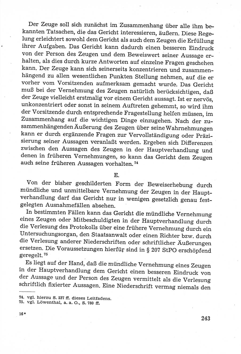 Leitfaden des Strafprozeßrechts der Deutschen Demokratischen Republik (DDR) 1959, Seite 243 (LF StPR DDR 1959, S. 243)