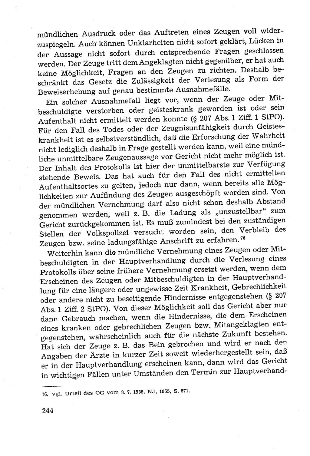 Leitfaden des Strafprozeßrechts der Deutschen Demokratischen Republik (DDR) 1959, Seite 244 (LF StPR DDR 1959, S. 244)