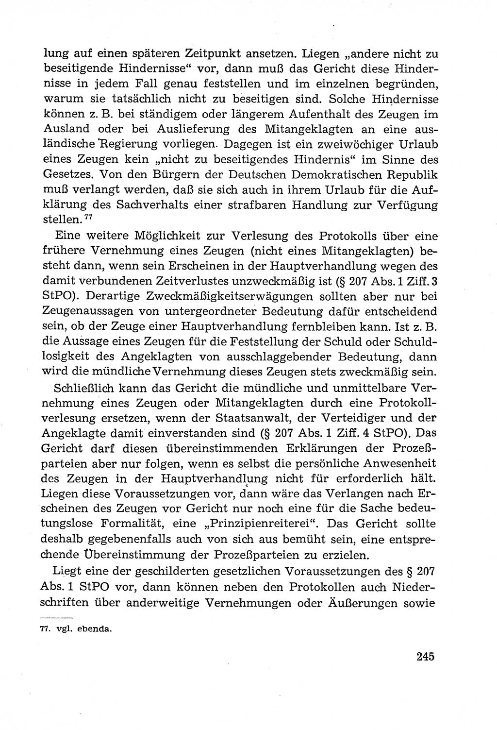 Leitfaden des Strafprozeßrechts der Deutschen Demokratischen Republik (DDR) 1959, Seite 245 (LF StPR DDR 1959, S. 245)