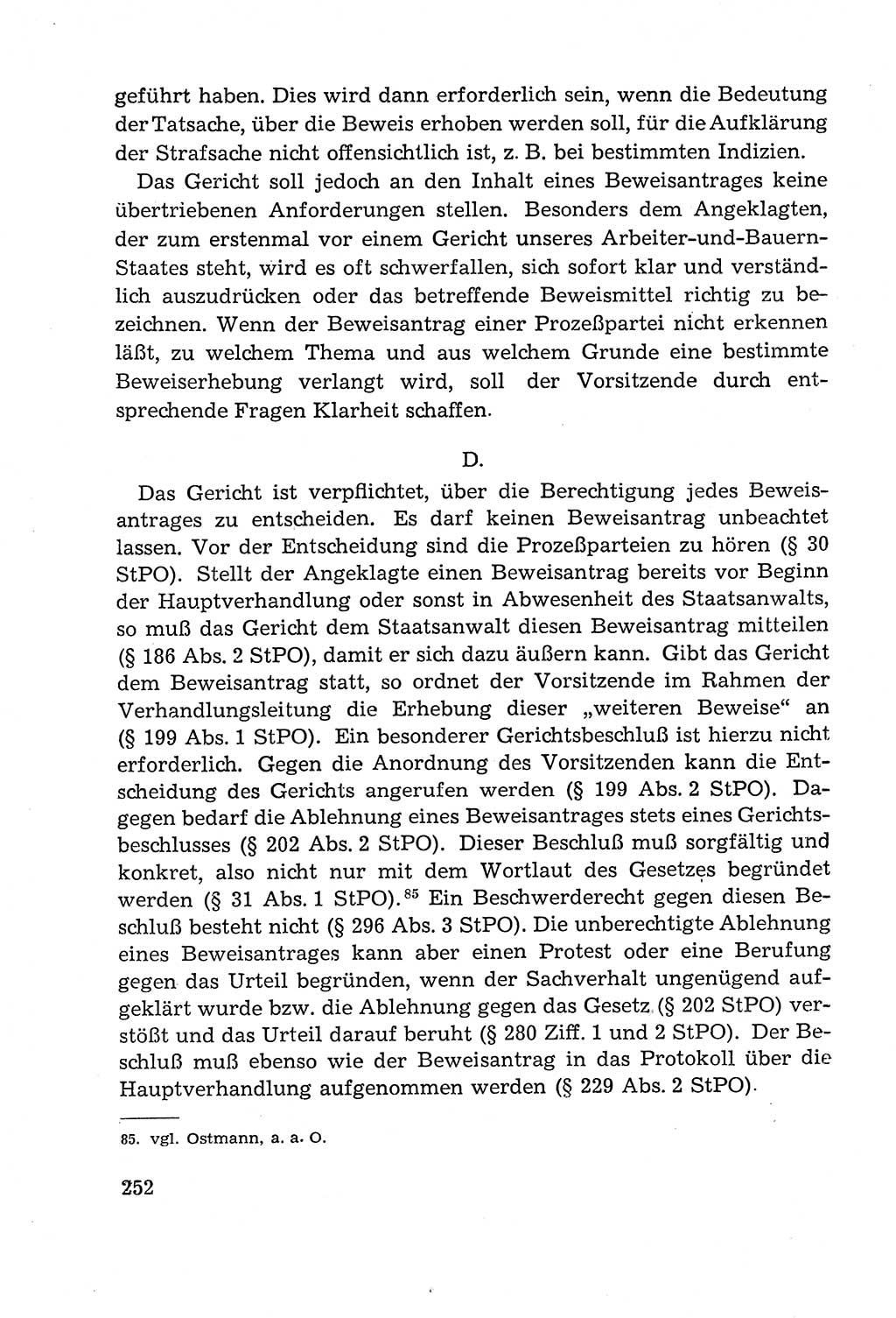 Leitfaden des Strafprozeßrechts der Deutschen Demokratischen Republik (DDR) 1959, Seite 252 (LF StPR DDR 1959, S. 252)