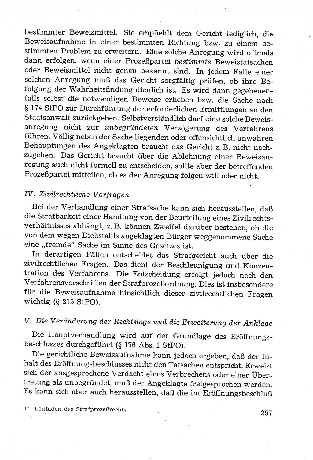 Leitfaden des Strafprozeßrechts der Deutschen Demokratischen Republik (DDR) 1959, Seite 257 (LF StPR DDR 1959, S. 257)