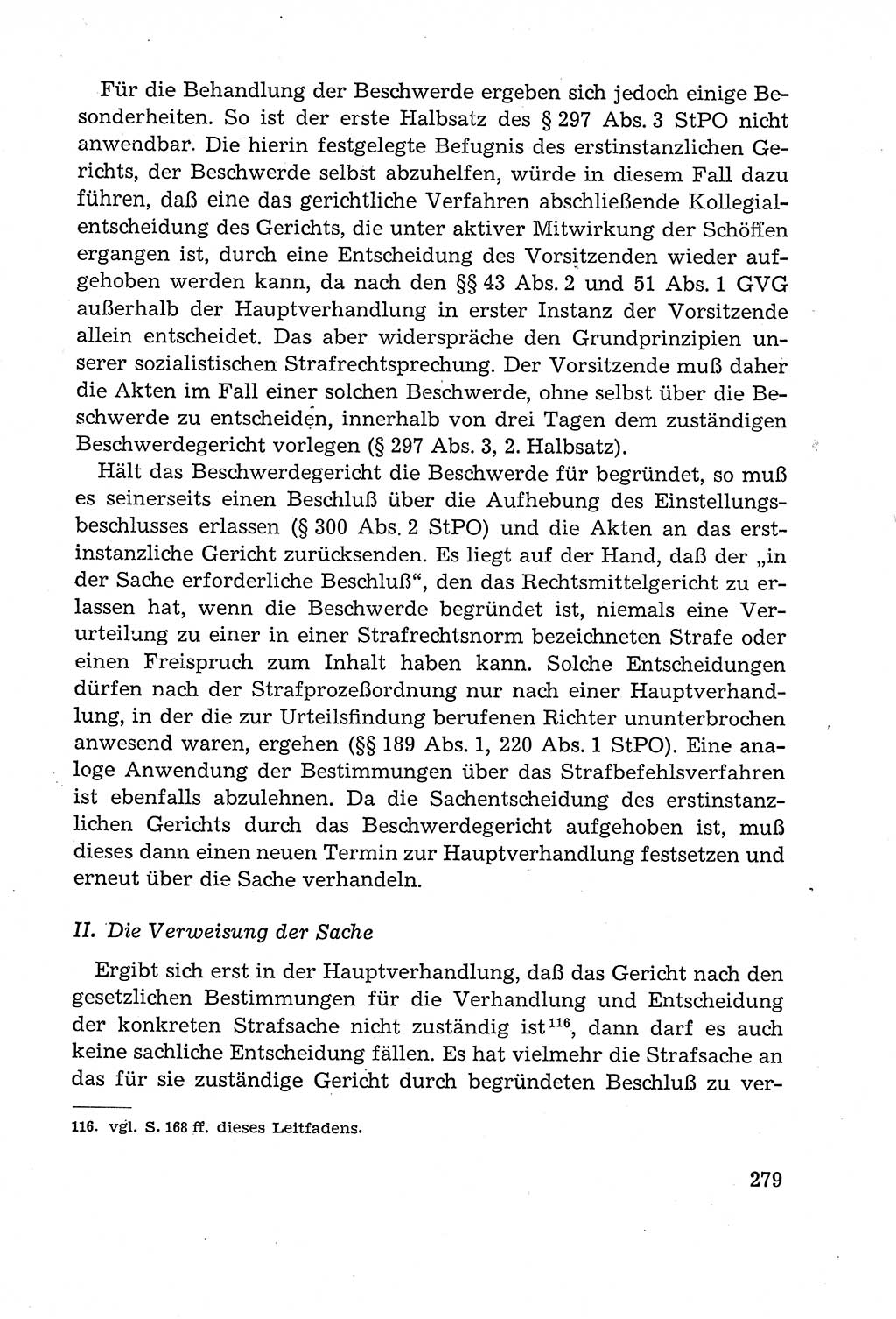 Leitfaden des Strafprozeßrechts der Deutschen Demokratischen Republik (DDR) 1959, Seite 279 (LF StPR DDR 1959, S. 279)