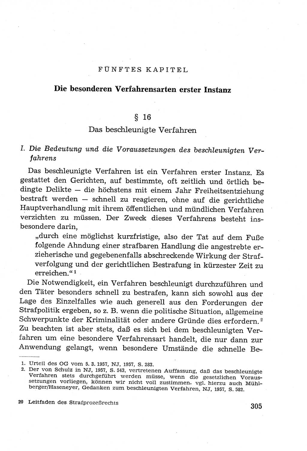 Leitfaden des Strafprozeßrechts der Deutschen Demokratischen Republik (DDR) 1959, Seite 305 (LF StPR DDR 1959, S. 305)