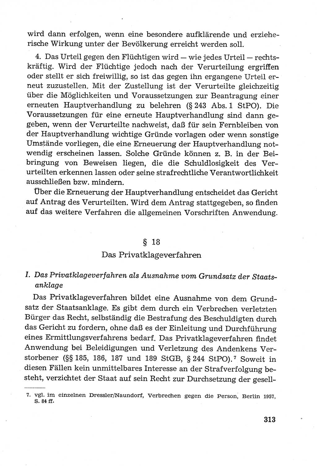Leitfaden des Strafprozeßrechts der Deutschen Demokratischen Republik (DDR) 1959, Seite 313 (LF StPR DDR 1959, S. 313)