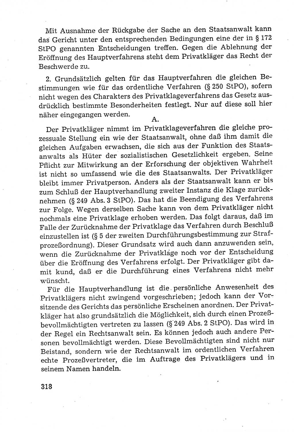 Leitfaden des Strafprozeßrechts der Deutschen Demokratischen Republik (DDR) 1959, Seite 318 (LF StPR DDR 1959, S. 318)