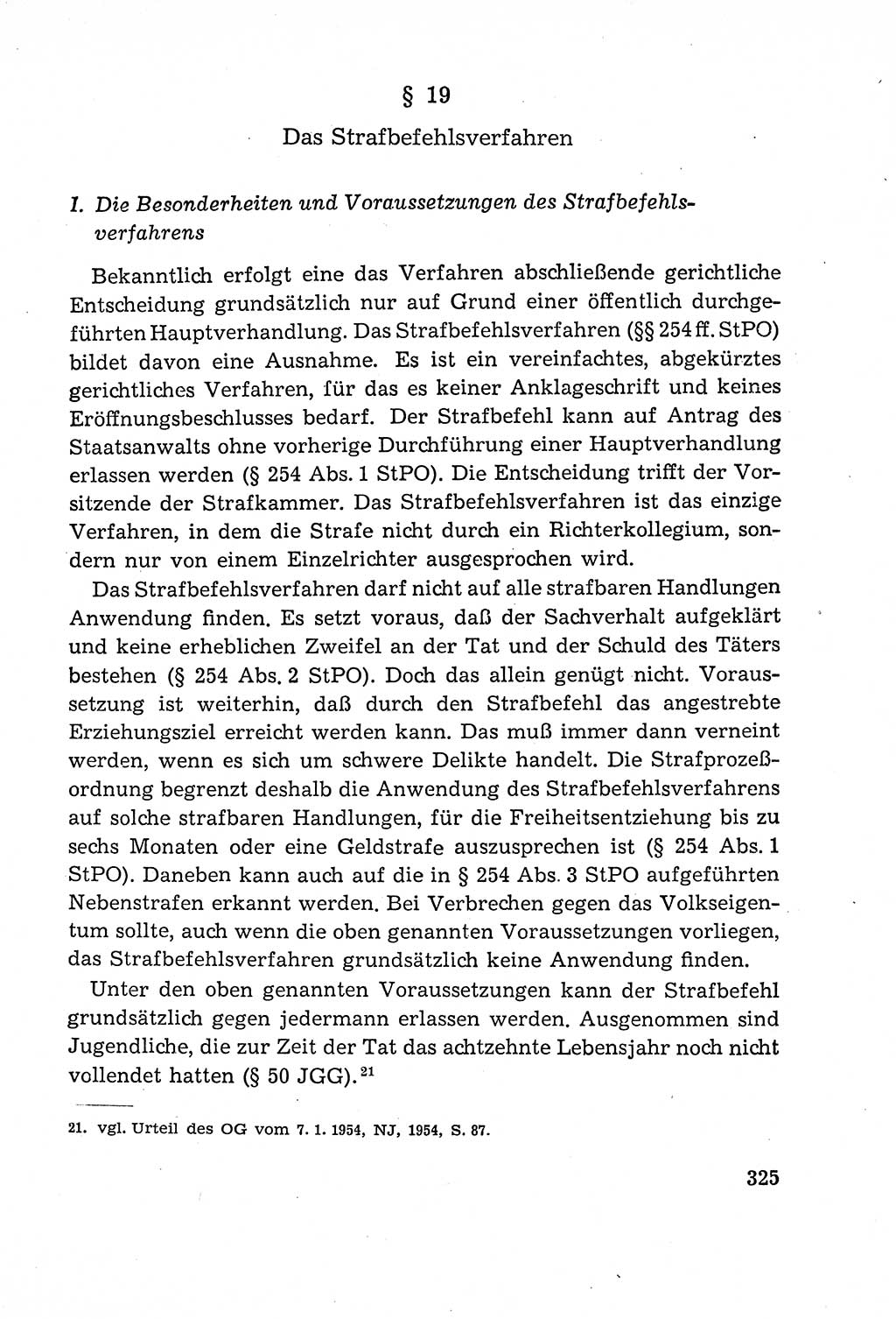 Leitfaden des Strafprozeßrechts der Deutschen Demokratischen Republik (DDR) 1959, Seite 325 (LF StPR DDR 1959, S. 325)