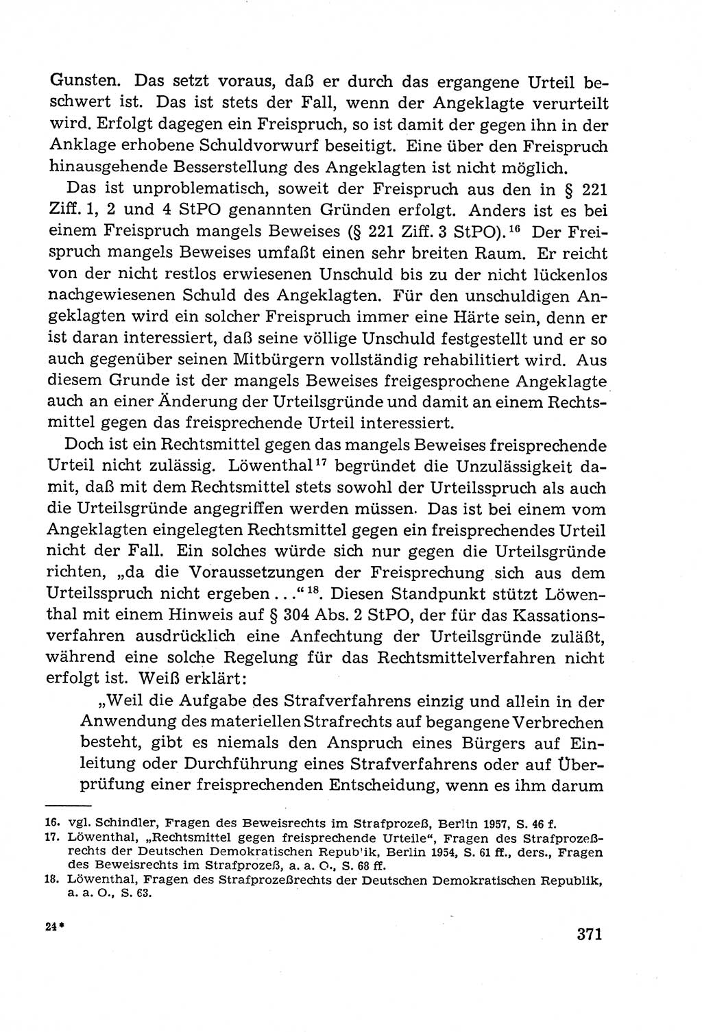 Leitfaden des Strafprozeßrechts der Deutschen Demokratischen Republik (DDR) 1959, Seite 371 (LF StPR DDR 1959, S. 371)