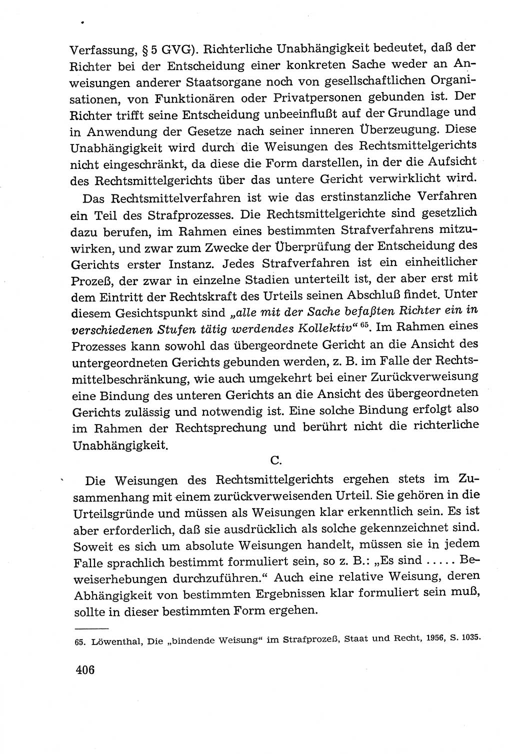 Leitfaden des Strafprozeßrechts der Deutschen Demokratischen Republik (DDR) 1959, Seite 406 (LF StPR DDR 1959, S. 406)