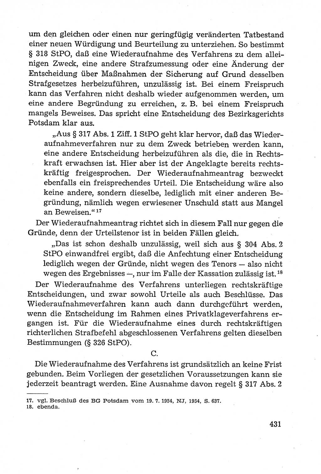 Leitfaden des Strafprozeßrechts der Deutschen Demokratischen Republik (DDR) 1959, Seite 431 (LF StPR DDR 1959, S. 431)