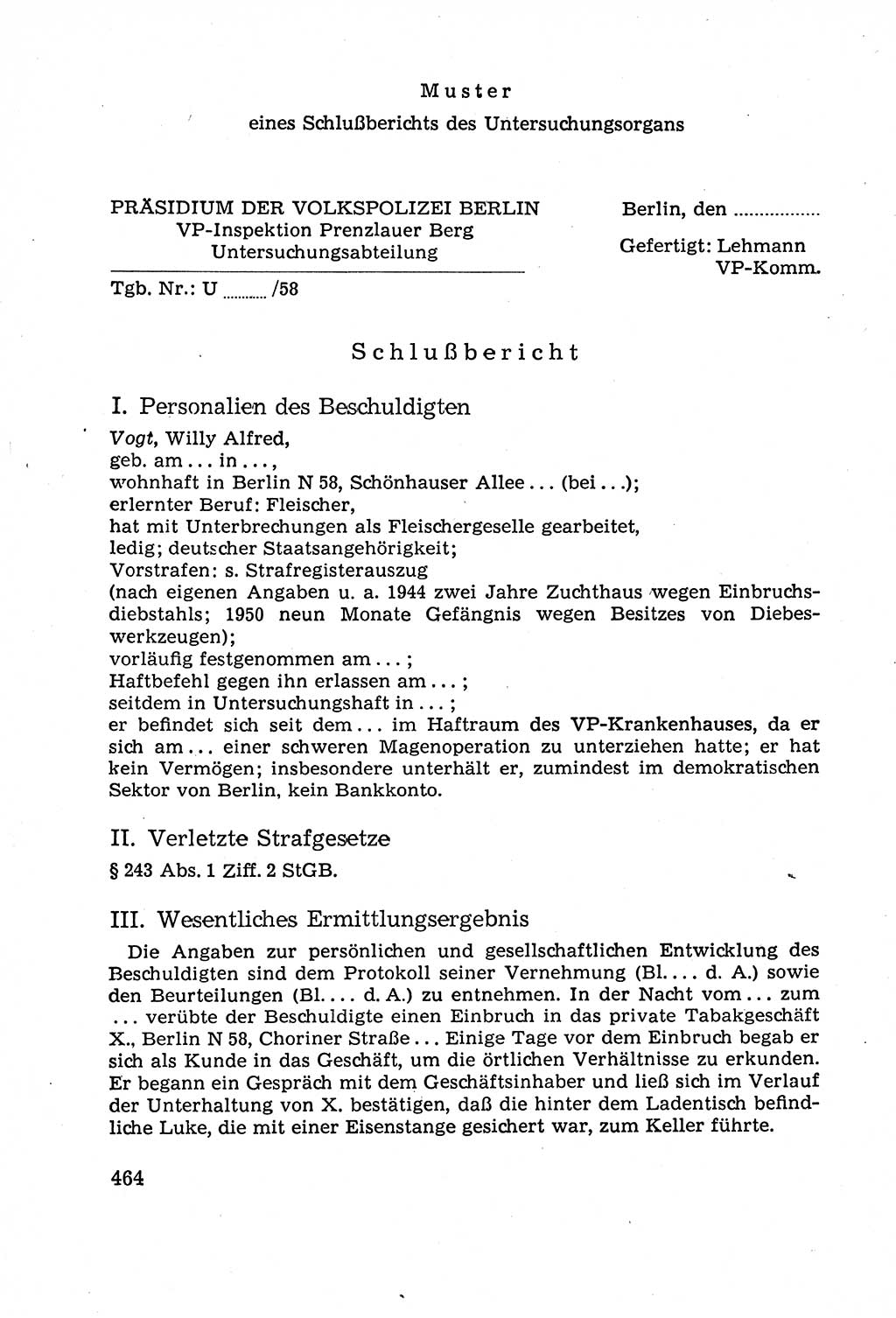 Leitfaden des Strafprozeßrechts der Deutschen Demokratischen Republik (DDR) 1959, Seite 464 (LF StPR DDR 1959, S. 464)