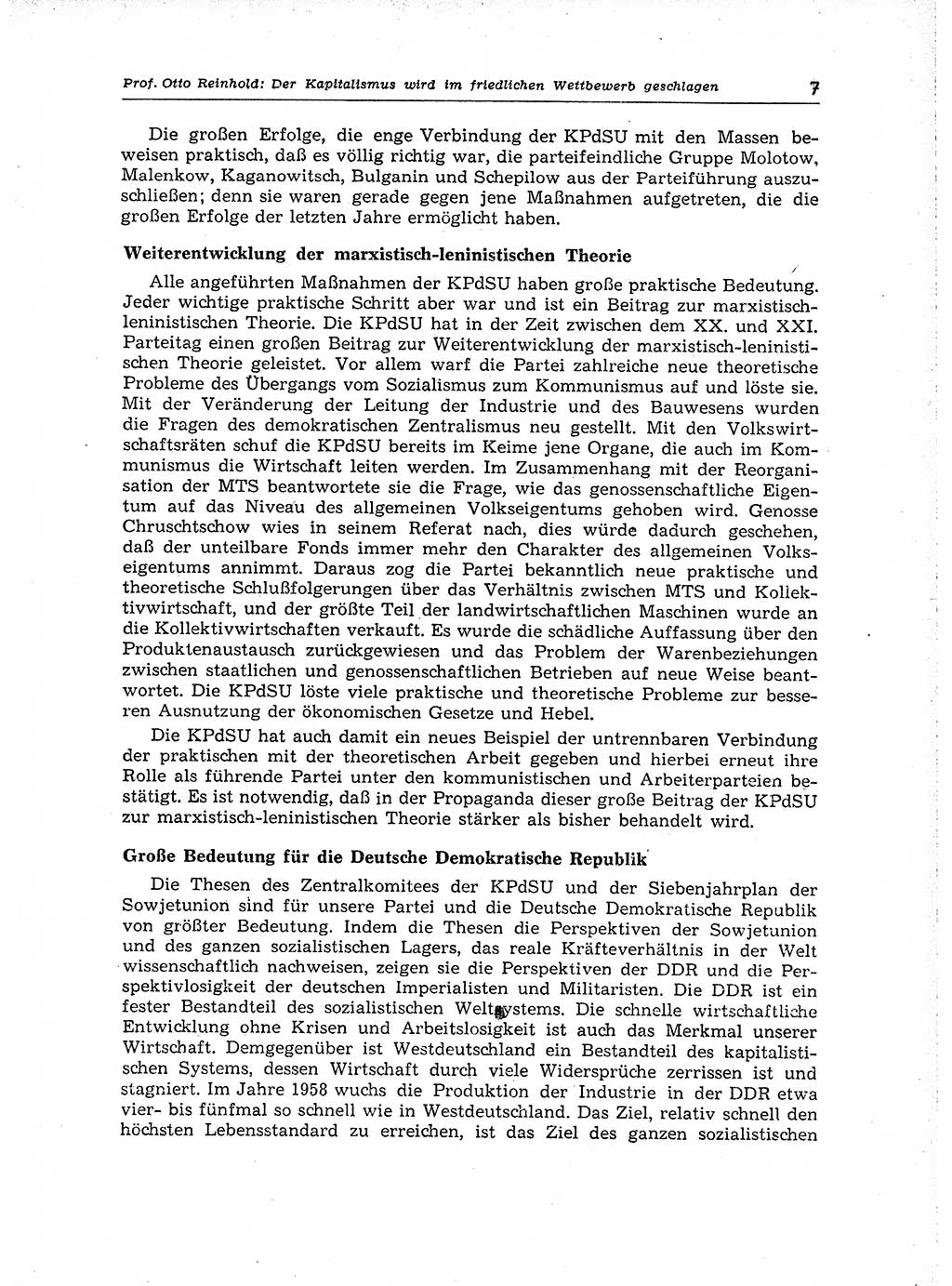 Neuer Weg (NW), Organ des Zentralkomitees (ZK) der SED (Sozialistische Einheitspartei Deutschlands) für Fragen des Parteiaufbaus und des Parteilebens, 14. Jahrgang [Deutsche Demokratische Republik (DDR)] 1959, Seite 7 (NW ZK SED DDR 1959, S. 7)