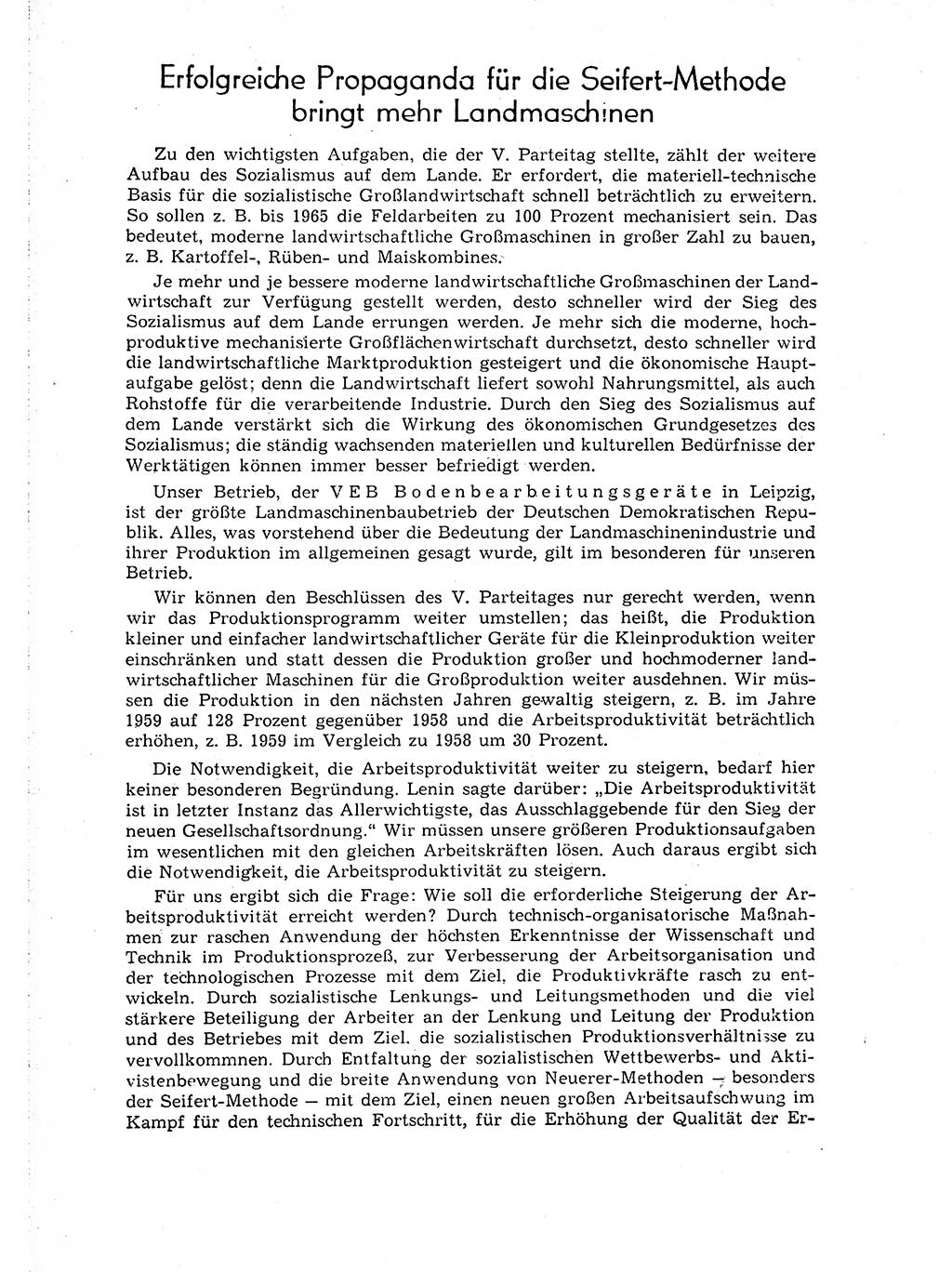 Neuer Weg (NW), Organ des Zentralkomitees (ZK) der SED (Sozialistische Einheitspartei Deutschlands) für Fragen des Parteiaufbaus und des Parteilebens, 14. Jahrgang [Deutsche Demokratische Republik (DDR)] 1959, Seite 40 (NW ZK SED DDR 1959, S. 40)