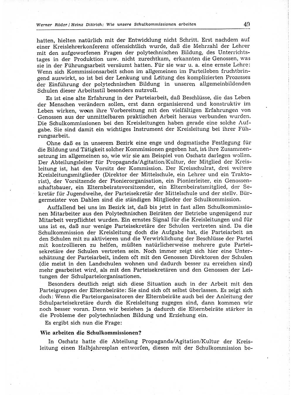 Neuer Weg (NW), Organ des Zentralkomitees (ZK) der SED (Sozialistische Einheitspartei Deutschlands) für Fragen des Parteiaufbaus und des Parteilebens, 14. Jahrgang [Deutsche Demokratische Republik (DDR)] 1959, Seite 49 (NW ZK SED DDR 1959, S. 49)