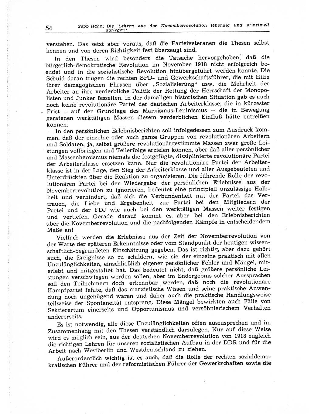 Neuer Weg (NW), Organ des Zentralkomitees (ZK) der SED (Sozialistische Einheitspartei Deutschlands) für Fragen des Parteiaufbaus und des Parteilebens, 14. Jahrgang [Deutsche Demokratische Republik (DDR)] 1959, Seite 54 (NW ZK SED DDR 1959, S. 54)
