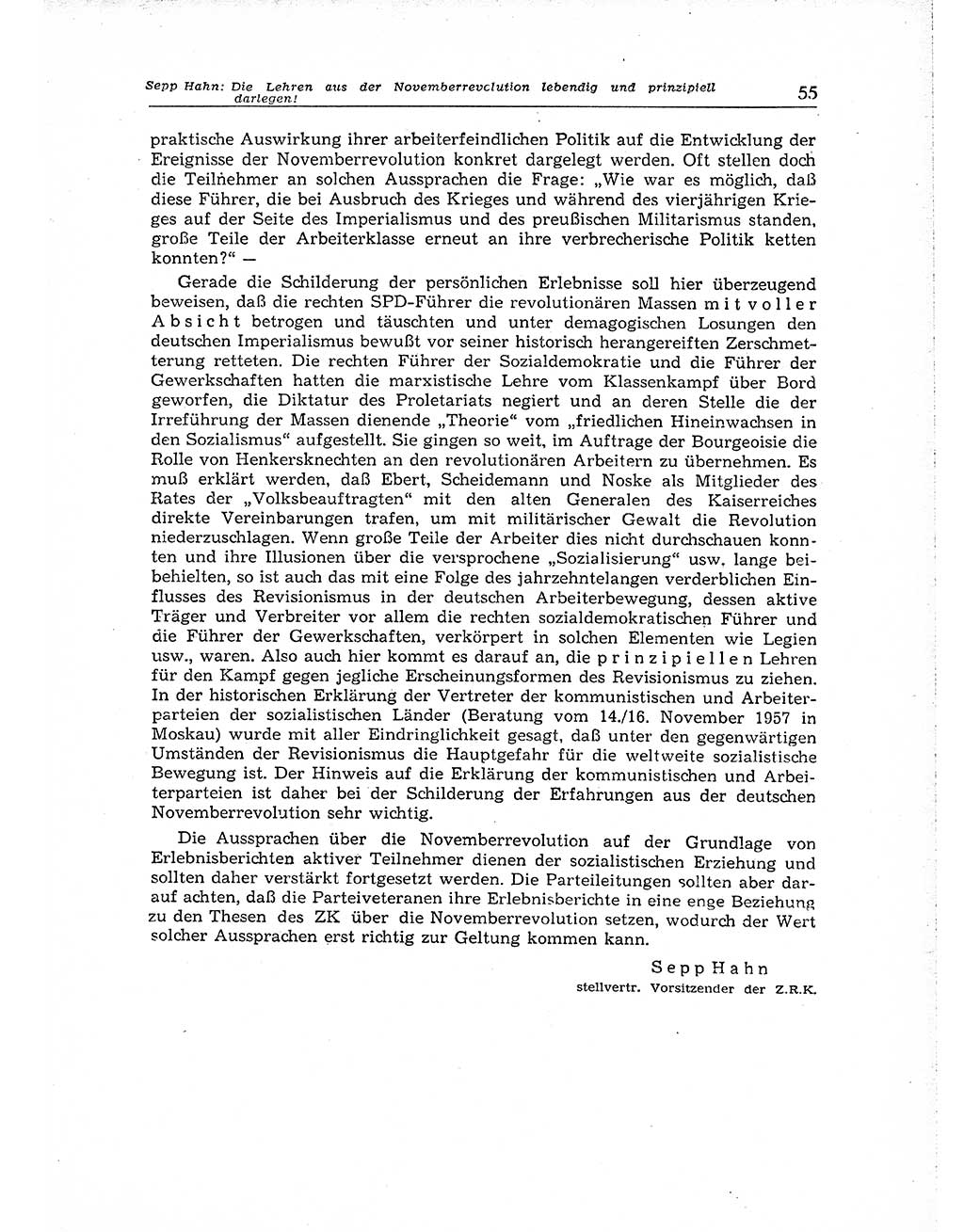 Neuer Weg (NW), Organ des Zentralkomitees (ZK) der SED (Sozialistische Einheitspartei Deutschlands) für Fragen des Parteiaufbaus und des Parteilebens, 14. Jahrgang [Deutsche Demokratische Republik (DDR)] 1959, Seite 55 (NW ZK SED DDR 1959, S. 55)