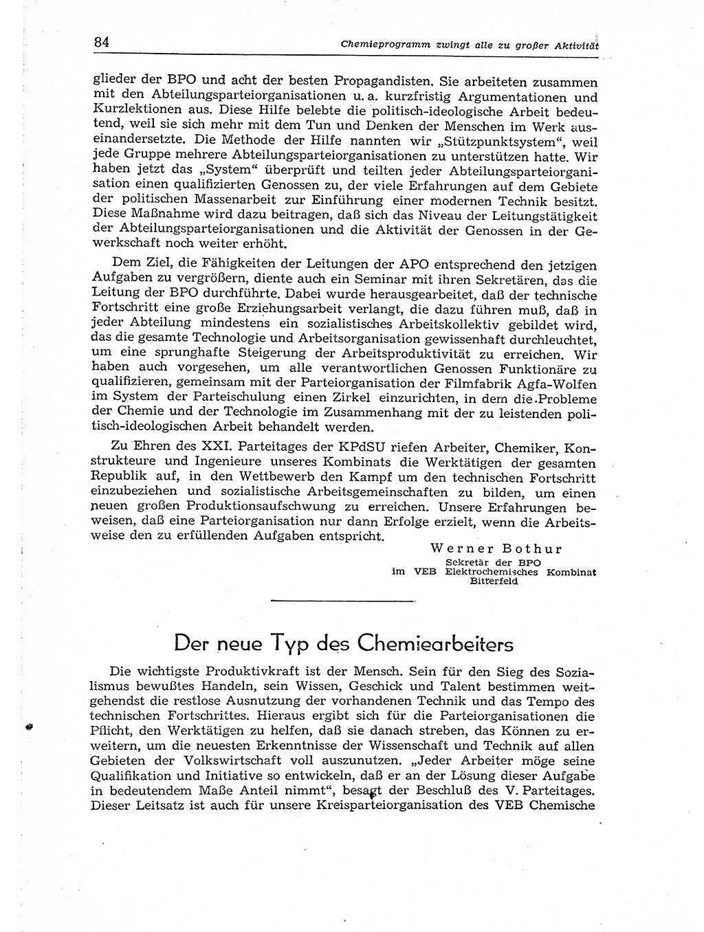 Neuer Weg (NW), Organ des Zentralkomitees (ZK) der SED (Sozialistische Einheitspartei Deutschlands) fÃ¼r Fragen des Parteiaufbaus und des Parteilebens, 14. Jahrgang [Deutsche Demokratische Republik (DDR)] 1959, Seite 84 (NW ZK SED DDR 1959, S. 84)