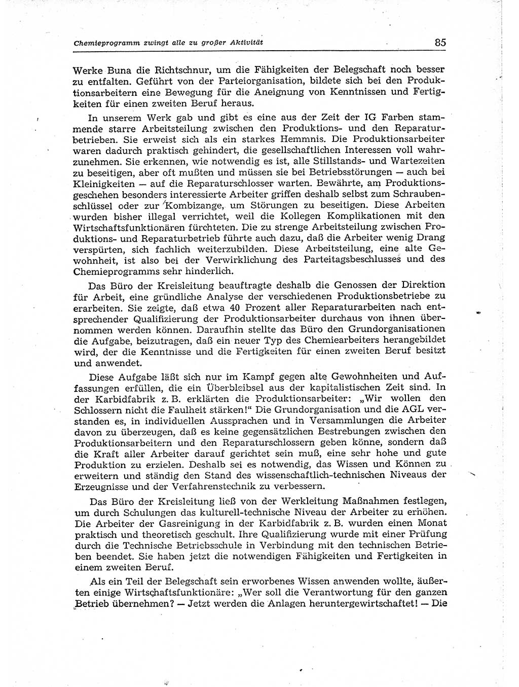 Neuer Weg (NW), Organ des Zentralkomitees (ZK) der SED (Sozialistische Einheitspartei Deutschlands) für Fragen des Parteiaufbaus und des Parteilebens, 14. Jahrgang [Deutsche Demokratische Republik (DDR)] 1959, Seite 85 (NW ZK SED DDR 1959, S. 85)