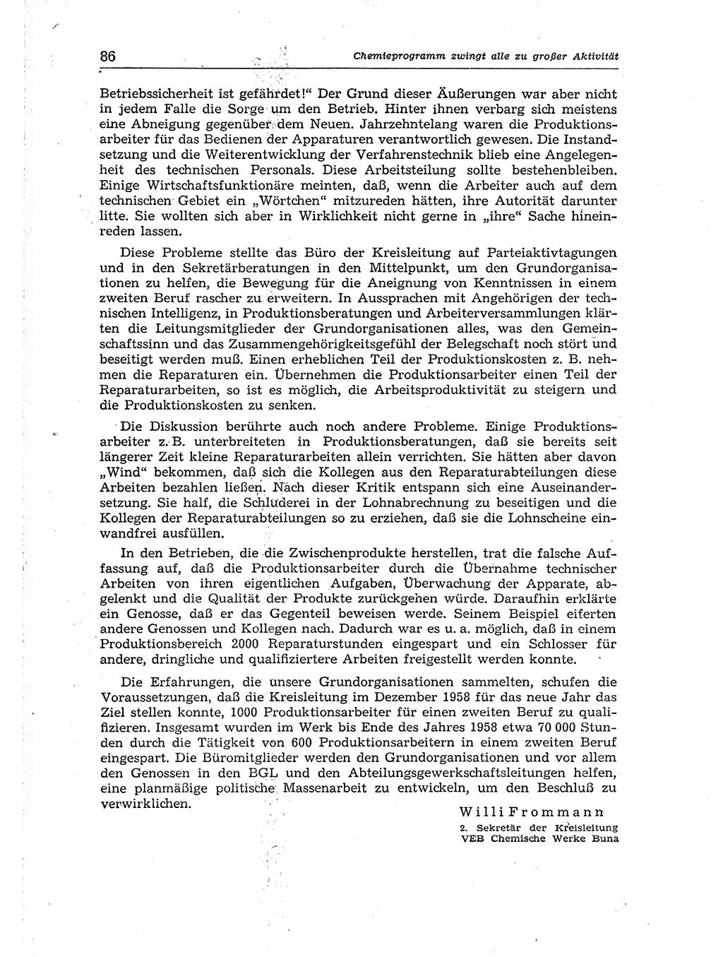 Neuer Weg (NW), Organ des Zentralkomitees (ZK) der SED (Sozialistische Einheitspartei Deutschlands) für Fragen des Parteiaufbaus und des Parteilebens, 14. Jahrgang [Deutsche Demokratische Republik (DDR)] 1959, Seite 86 (NW ZK SED DDR 1959, S. 86)