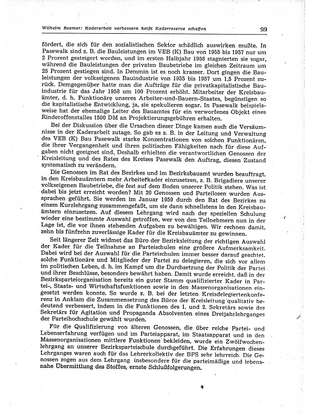 Neuer Weg (NW), Organ des Zentralkomitees (ZK) der SED (Sozialistische Einheitspartei Deutschlands) für Fragen des Parteiaufbaus und des Parteilebens, 14. Jahrgang [Deutsche Demokratische Republik (DDR)] 1959, Seite 99 (NW ZK SED DDR 1959, S. 99)