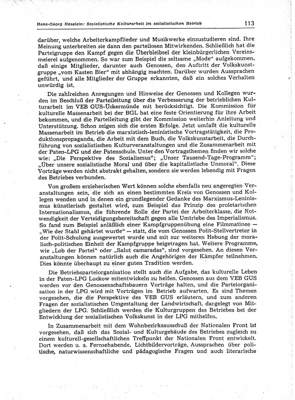 Neuer Weg (NW), Organ des Zentralkomitees (ZK) der SED (Sozialistische Einheitspartei Deutschlands) für Fragen des Parteiaufbaus und des Parteilebens, 14. Jahrgang [Deutsche Demokratische Republik (DDR)] 1959, Seite 113 (NW ZK SED DDR 1959, S. 113)