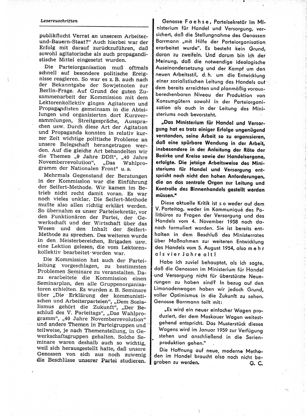 Neuer Weg (NW), Organ des Zentralkomitees (ZK) der SED (Sozialistische Einheitspartei Deutschlands) für Fragen des Parteiaufbaus und des Parteilebens, 14. Jahrgang [Deutsche Demokratische Republik (DDR)] 1959, Seite 127 (NW ZK SED DDR 1959, S. 127)